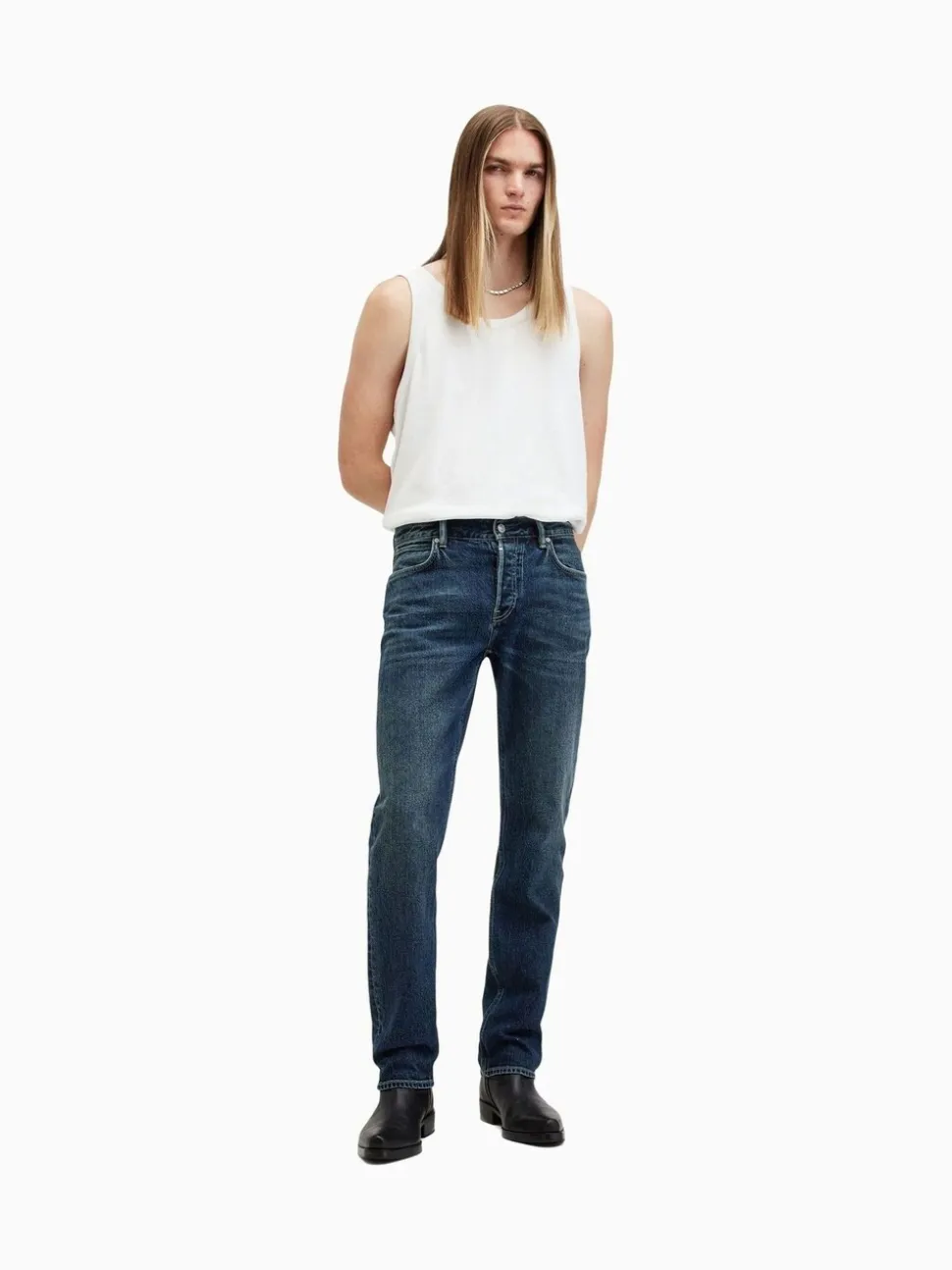 AllSaints Blue Iggy Black Slim Fit Jeans