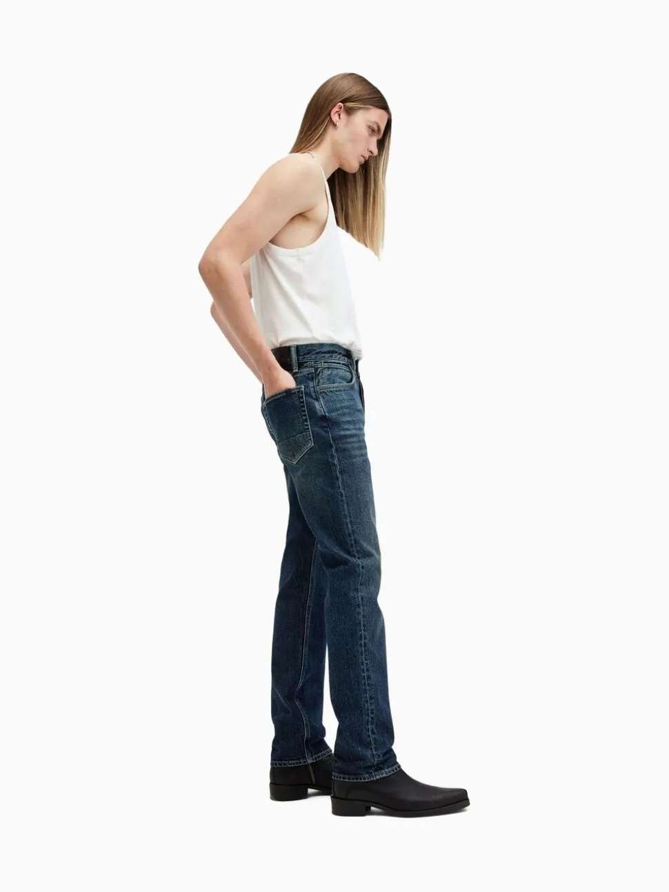 AllSaints Blue Iggy Black Slim Fit Jeans