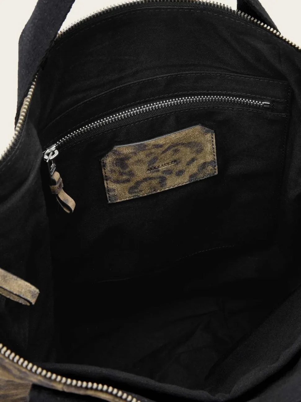 AllSaints Green Kei Leopd Backpack