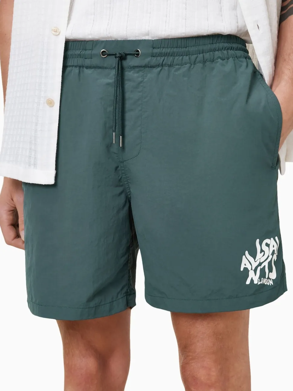 AllSaints Green Orlando Swim Shorts