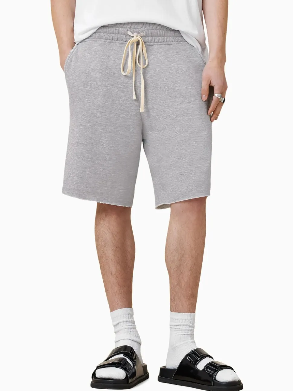 AllSaints Grey Helix Straight Leg Sweat Shorts