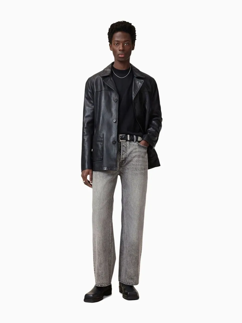 AllSaints Grey Lenny 100% Cotton Jeans
