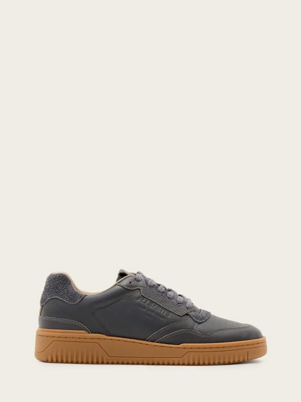 AllSaints Grey Regan Low Top Trainers