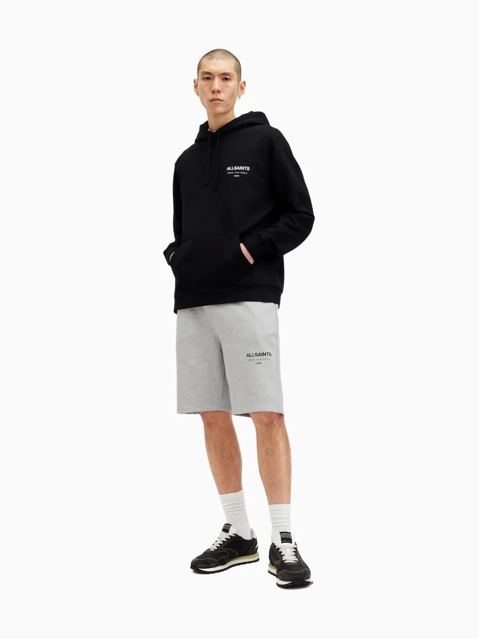 AllSaints Grey Underground 100% Cotton Sweat Shorts