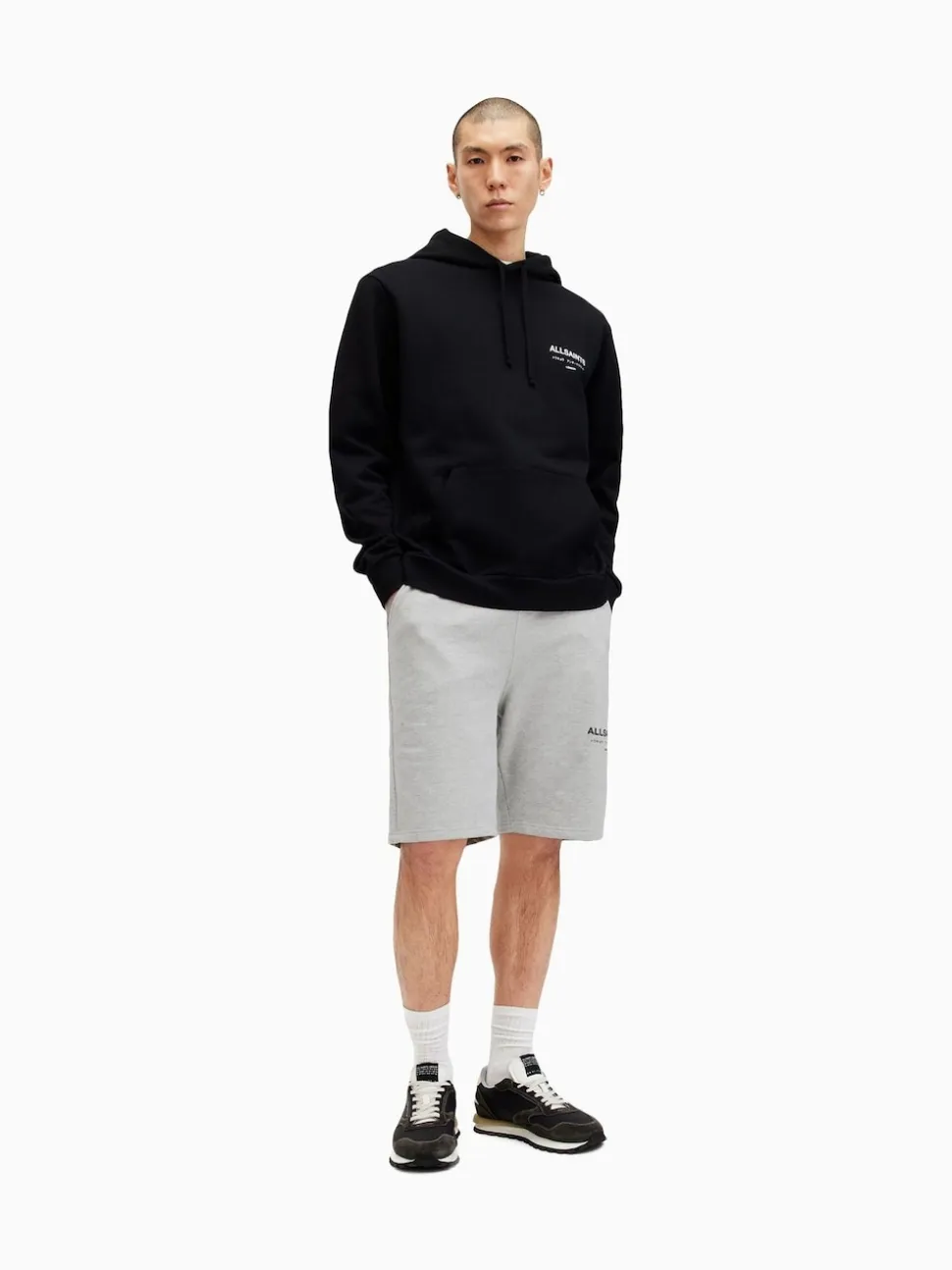 AllSaints Grey Underground 100% Cotton Sweat Shorts