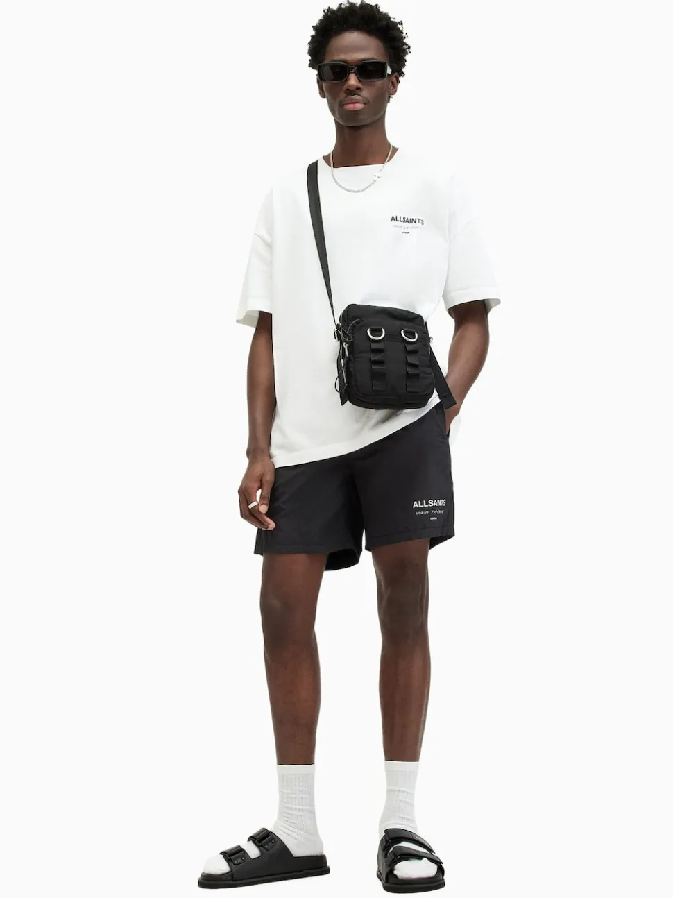 AllSaints Underground Black Swim Shorts