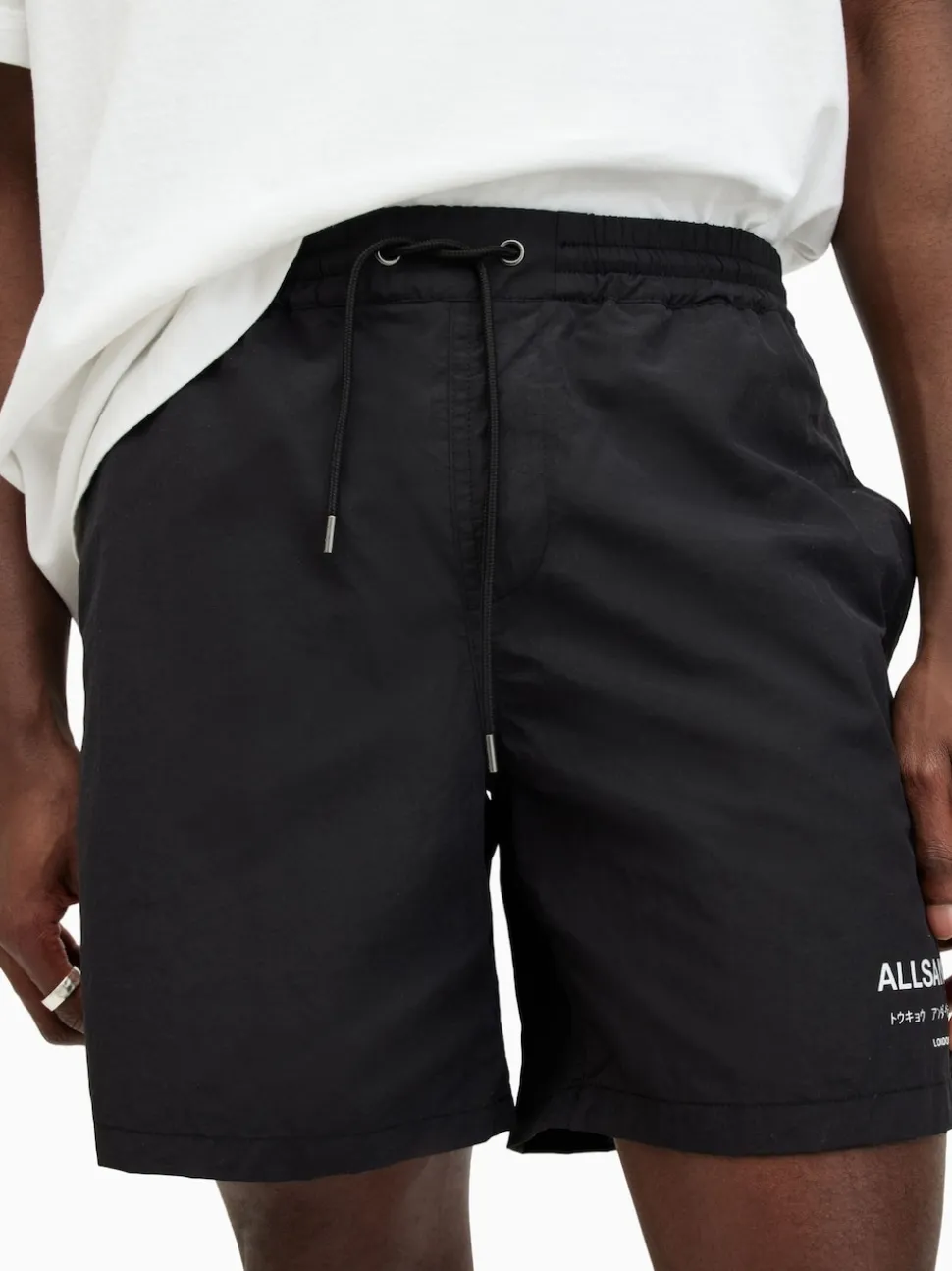 AllSaints Underground Black Swim Shorts