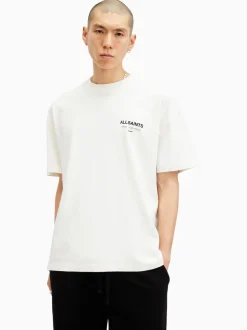 AllSaints White Underground Oversized Cotton Crew Neck T-Shirt