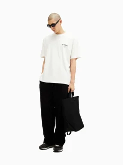 AllSaints White Underground Oversized Cotton Crew Neck T-Shirt