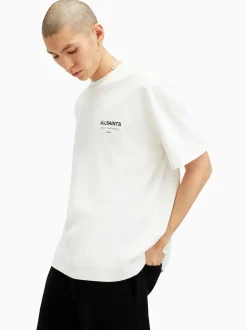 AllSaints White Underground Oversized Cotton Crew Neck T-Shirt