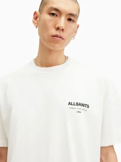 AllSaints White Underground Oversized Cotton Crew Neck T-Shirt