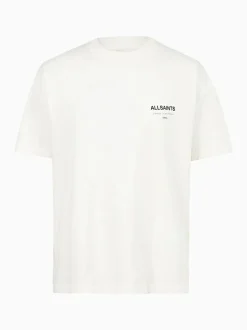 AllSaints White Underground Oversized Cotton Crew Neck T-Shirt