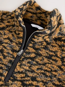 Animal Zip Neck Printed Fleece
