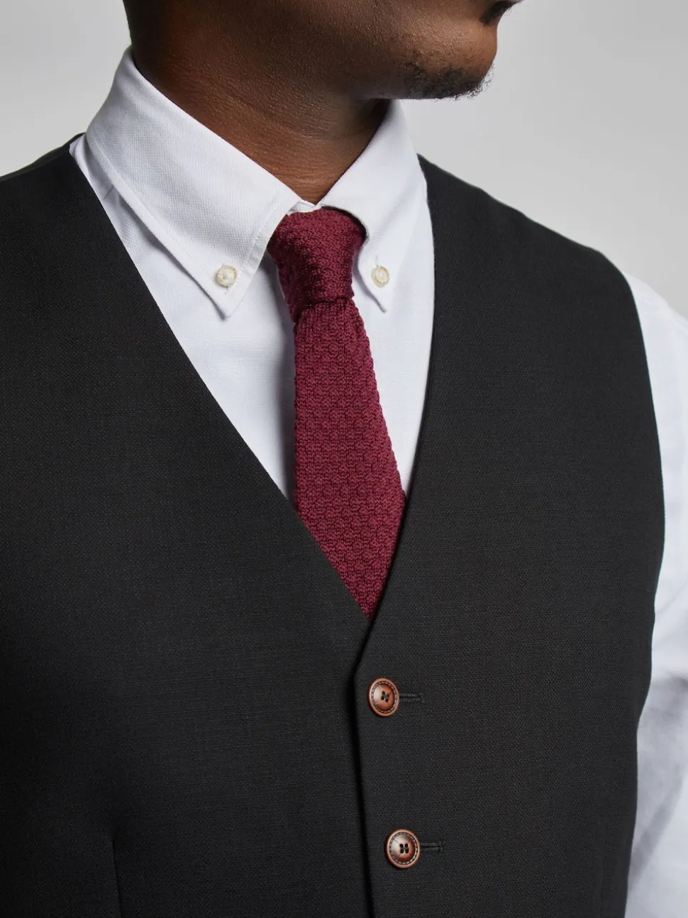Antique Rogue Black Blake Texture Waistcoat