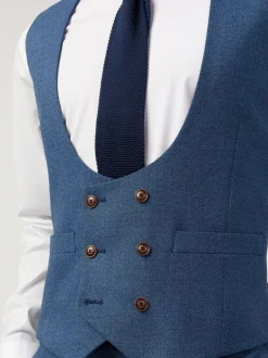 Antique Rogue Blue Blake Texture DB Waistcoat