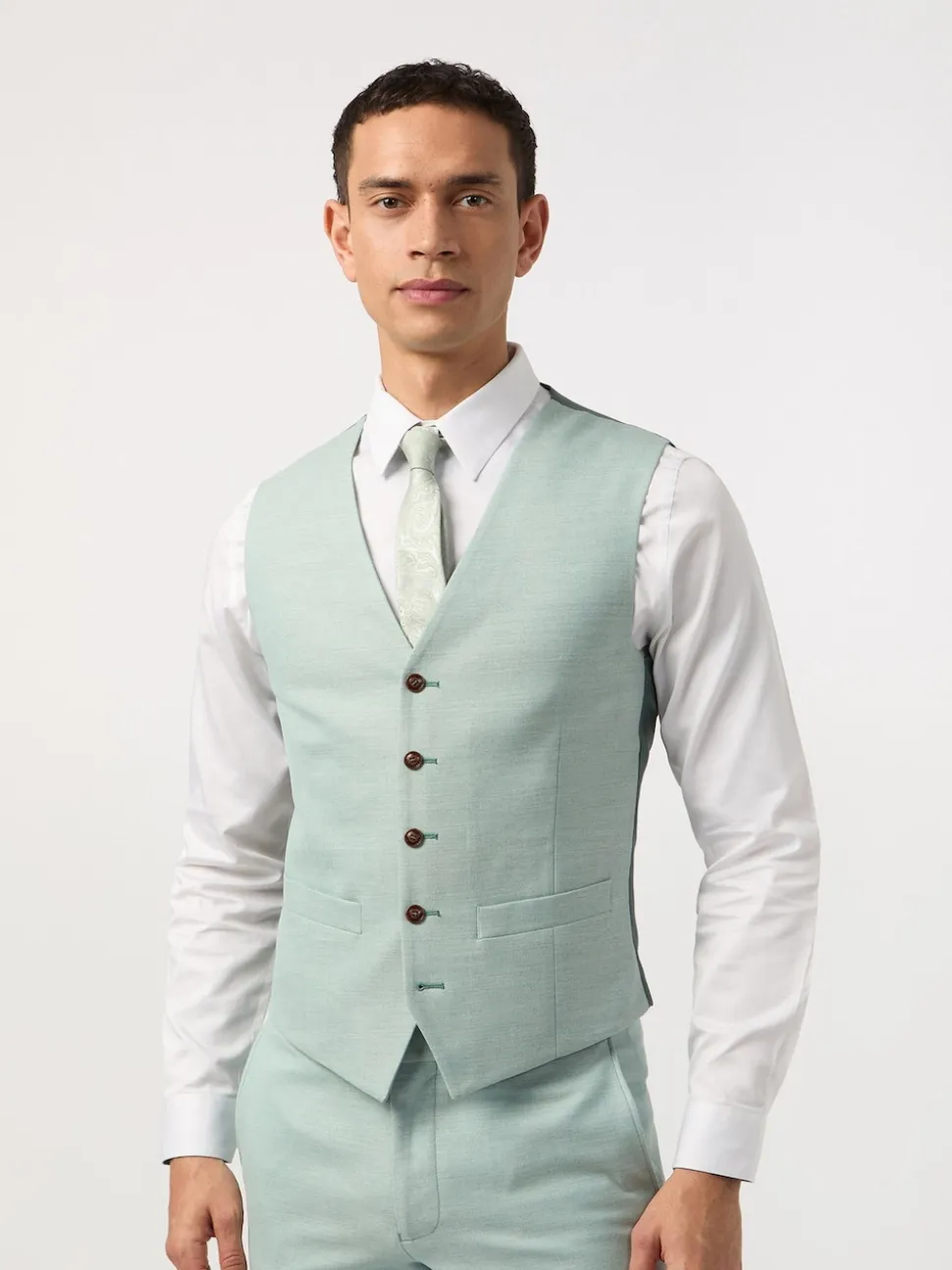 Antique Rogue Blue Blake Sea Foam Waistcoat