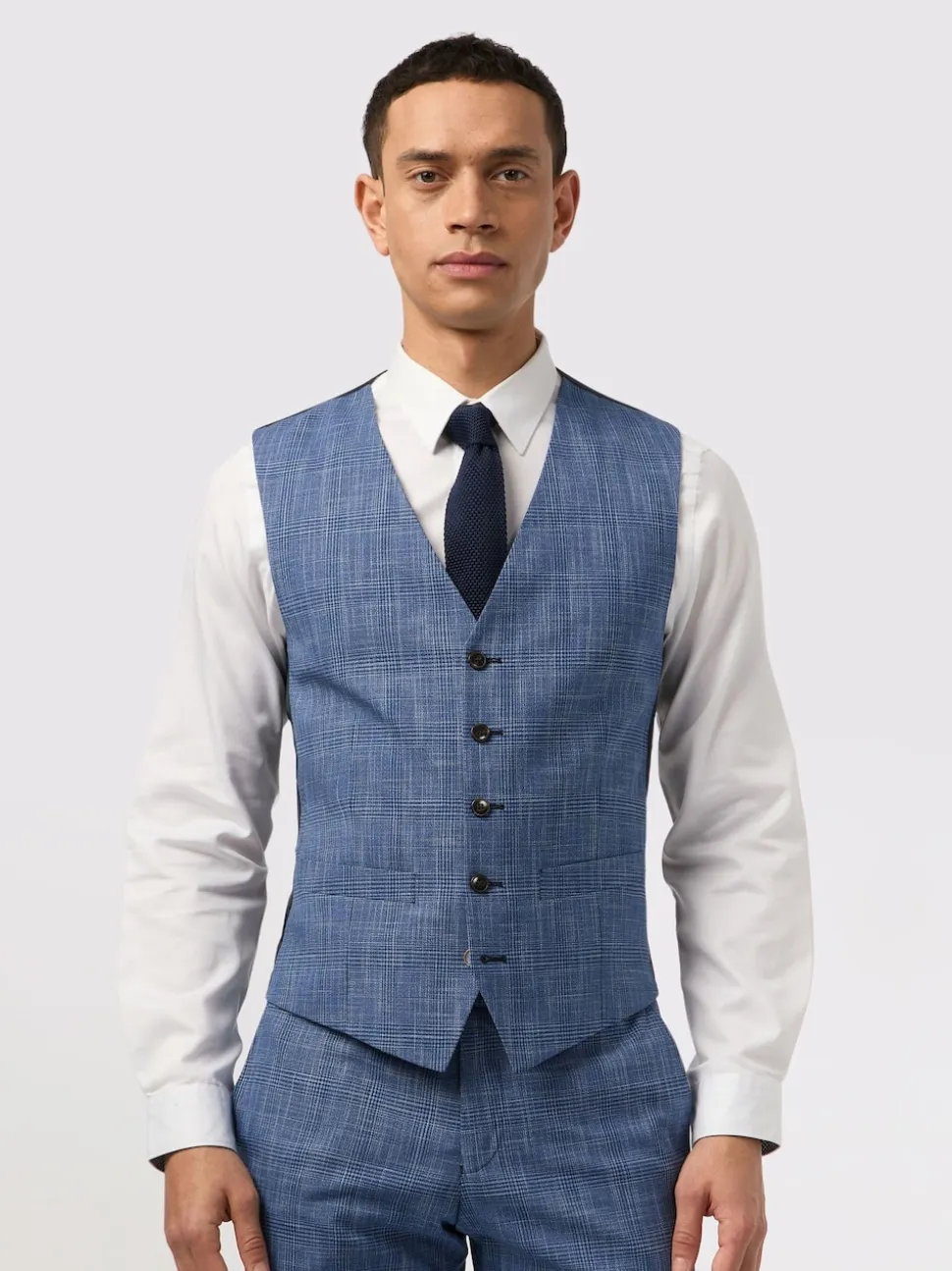 Antique Rogue Blue Check Waistcoat
