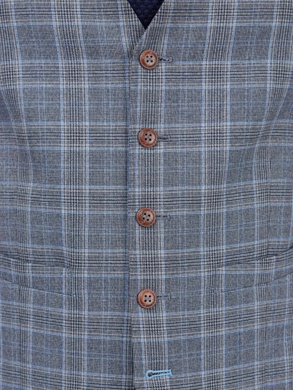Antique Rogue Blue Letso Check Waistcoat