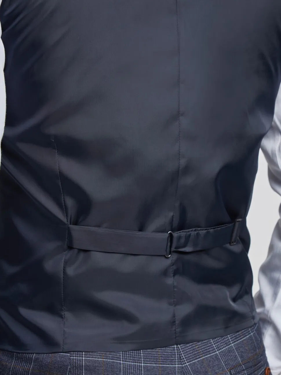 Antique Rogue Blue Overcheck Waistcoat