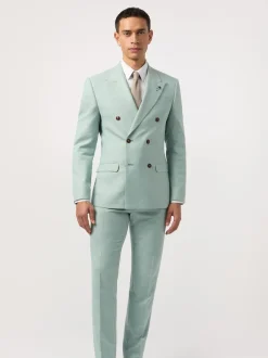 Antique Rogue Blue Slim Seafoam Texture DB Jacket