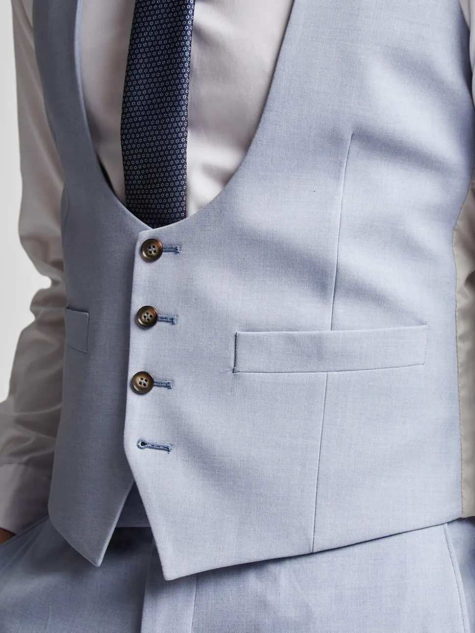 Antique Rogue Blue Slim Scoop Waistcoat