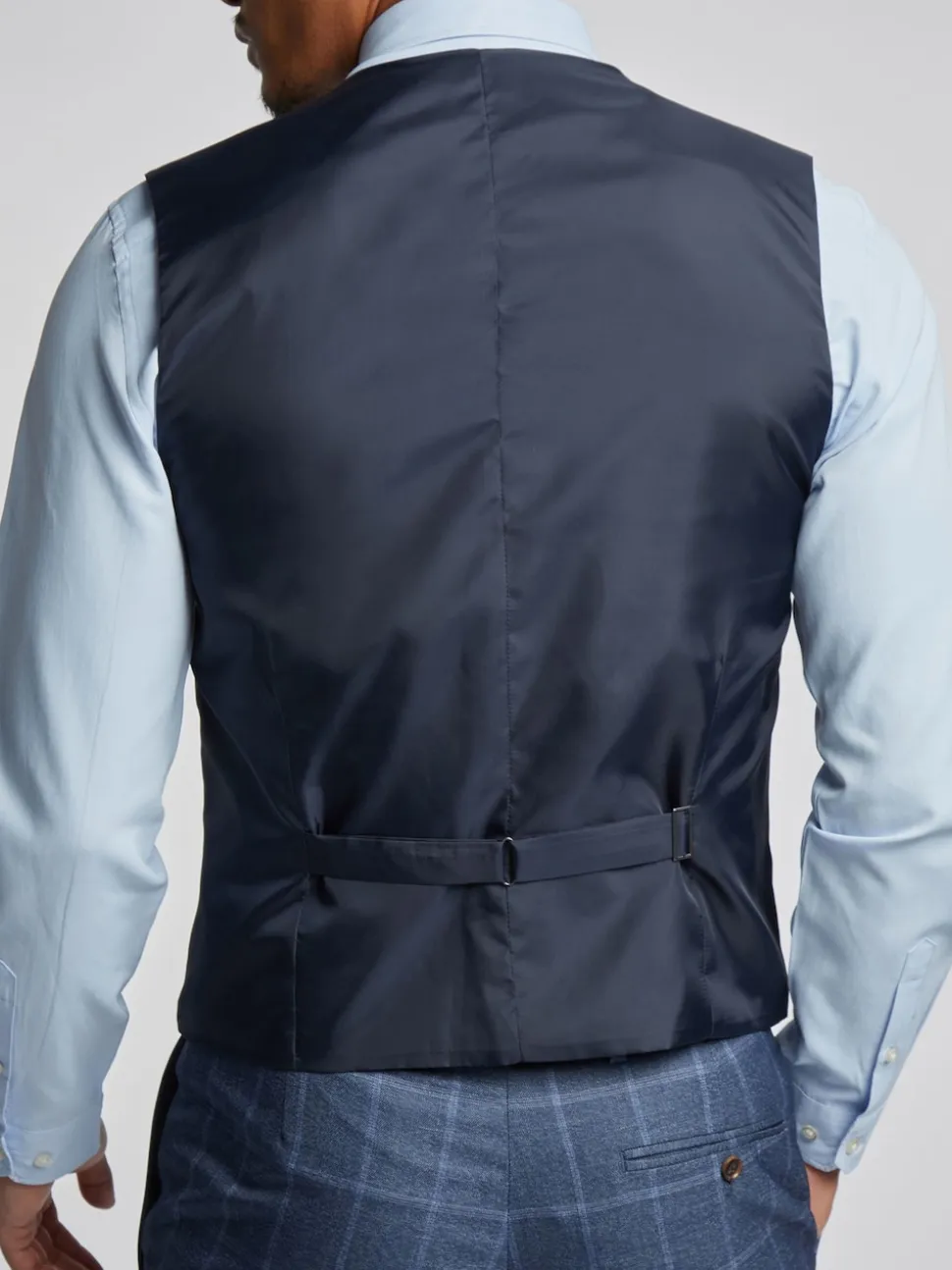 Antique Rogue Blue Windowpane Check Waistcoat