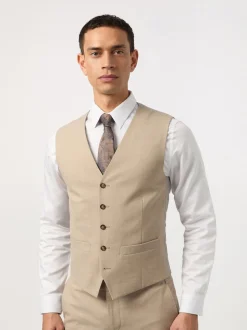 Antique Rogue Gold Plain Slim Waistcoat