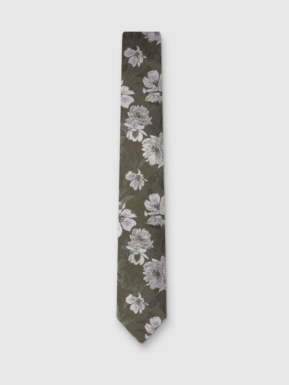 Antique Rogue Green Large Floral Tie
