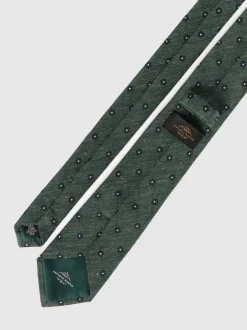 Antique Rogue Green Linen Blend Daisy Geo Tie