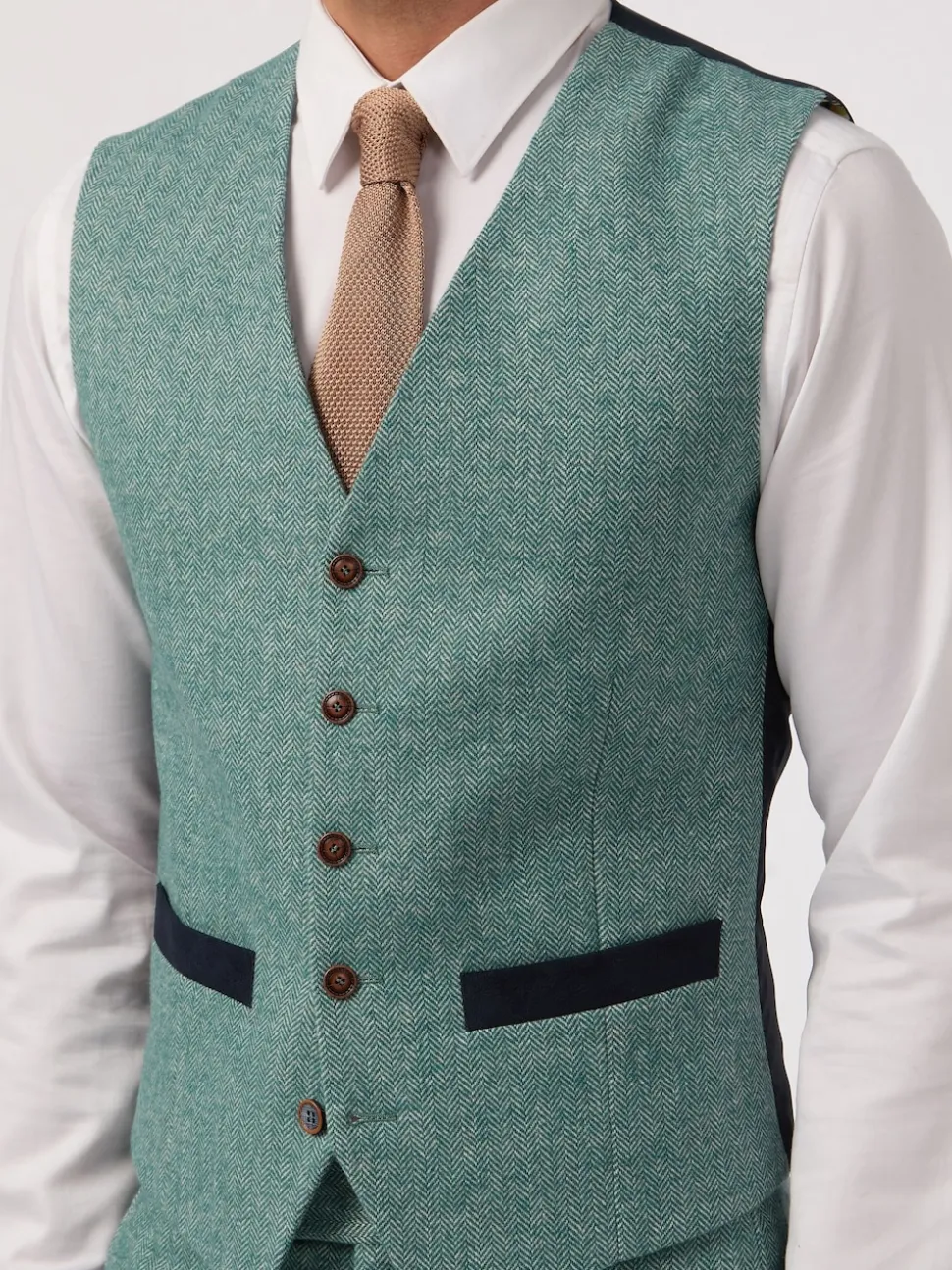 Antique Rogue Green Tweed Waistcoat
