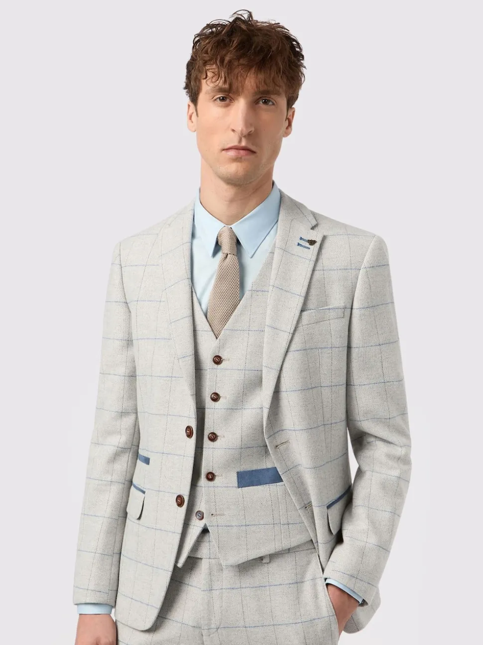 Antique Rogue Grey Powell Checks Tweed Jacket