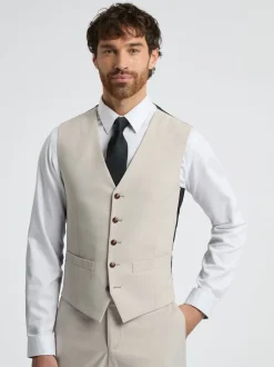Antique Rogue Natural Branton Ecru Texture Waistcoats
