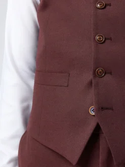 Antique Rogue Red Harley Flannel Waistcoat