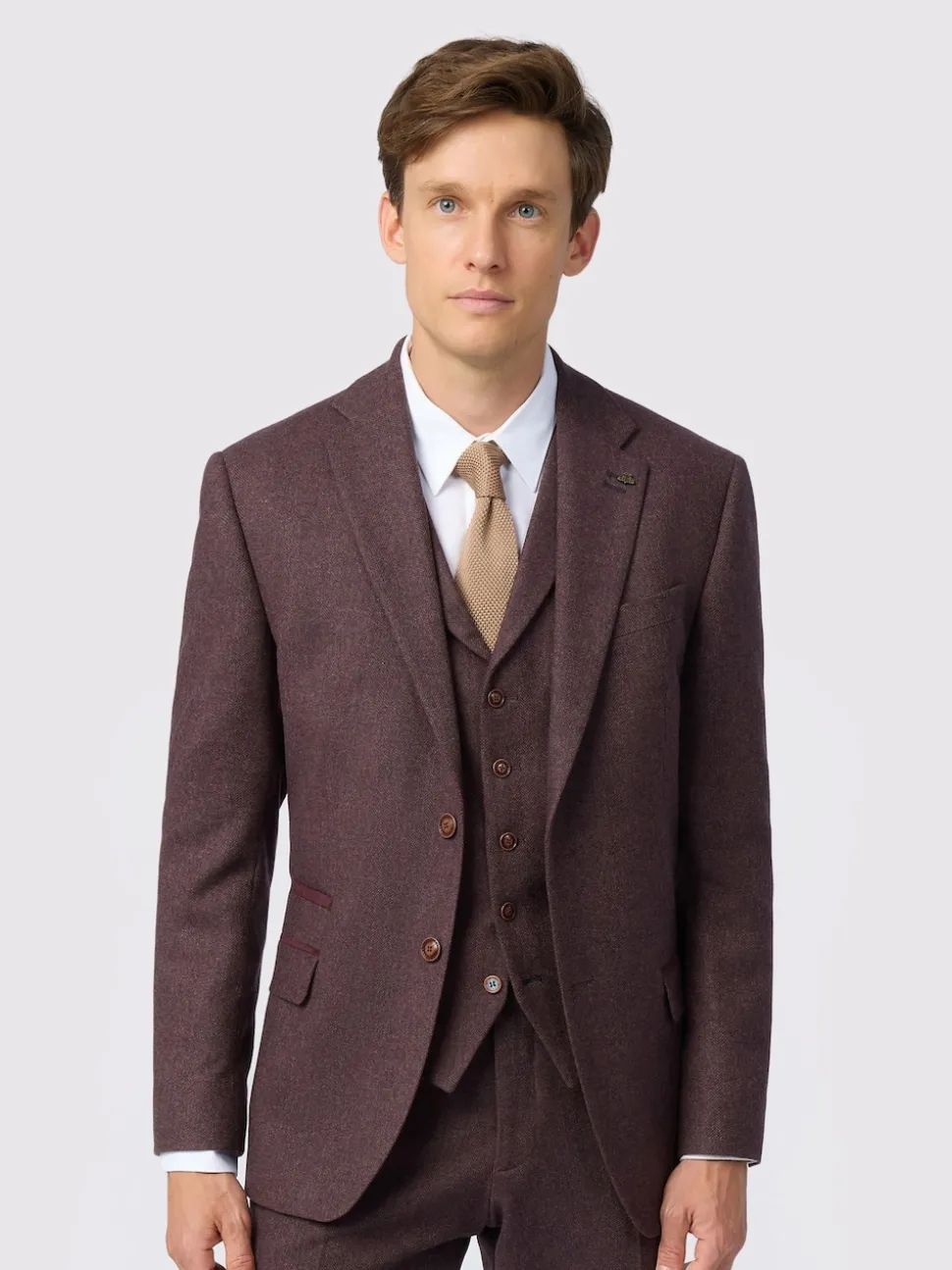 Antique Rogue Red Herringbone Tweed Jacket