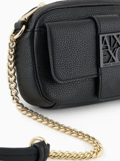 Armani Exchange Logo Messenger Black Bag