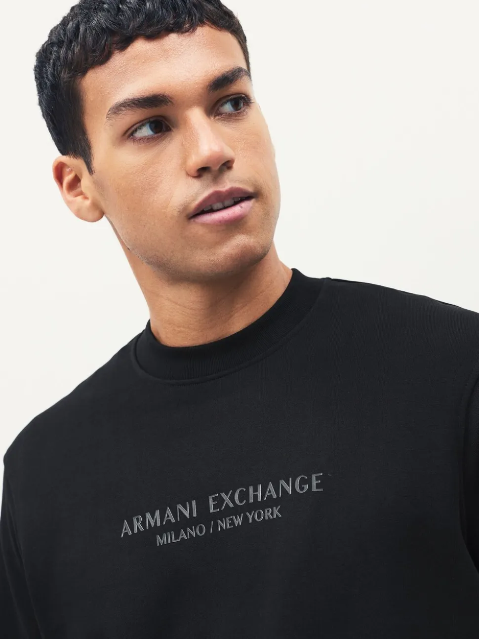 Armani Exchange Regular Fit Logo Black Sweatshirt