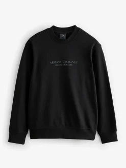 Armani Exchange Regular Fit Logo Black Sweatshirt