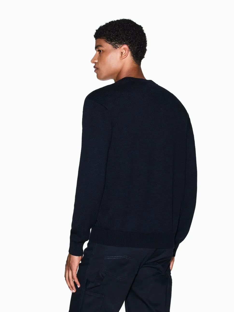 Armani Exchange Regular Fit Blue Logo Cardigan