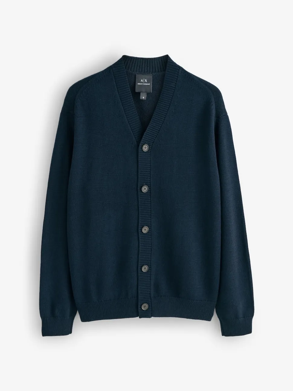 Armani Exchange Regular Fit Blue Logo Cardigan