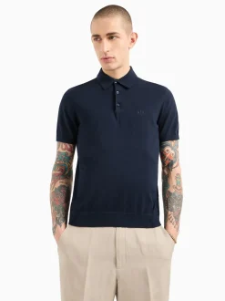 Armani Exchange Regular Fit Logo Knitted Polo Shirt