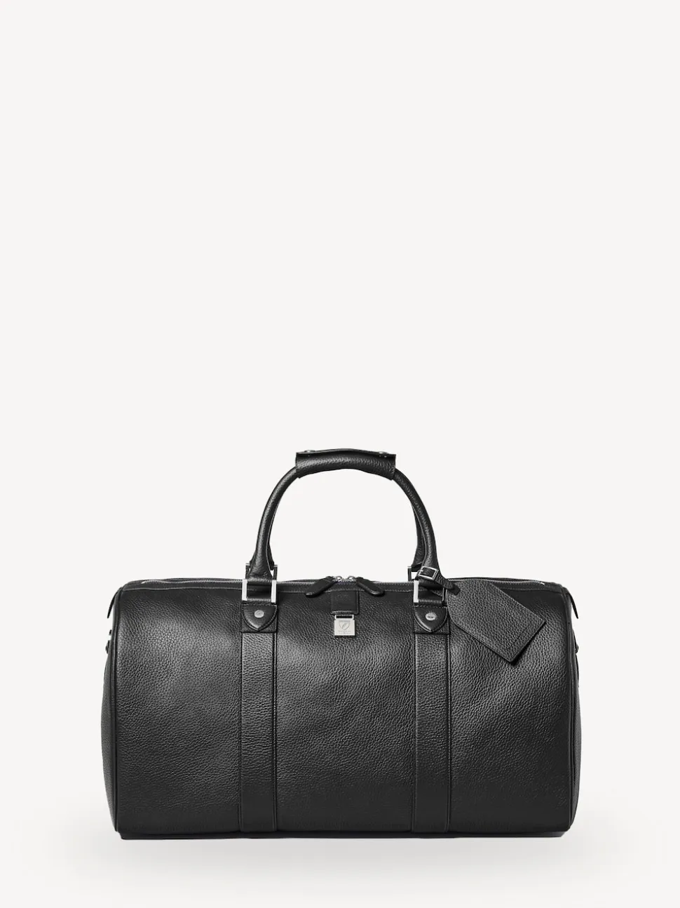Aspinal of London Black Boston Travel Grain Leather Bag