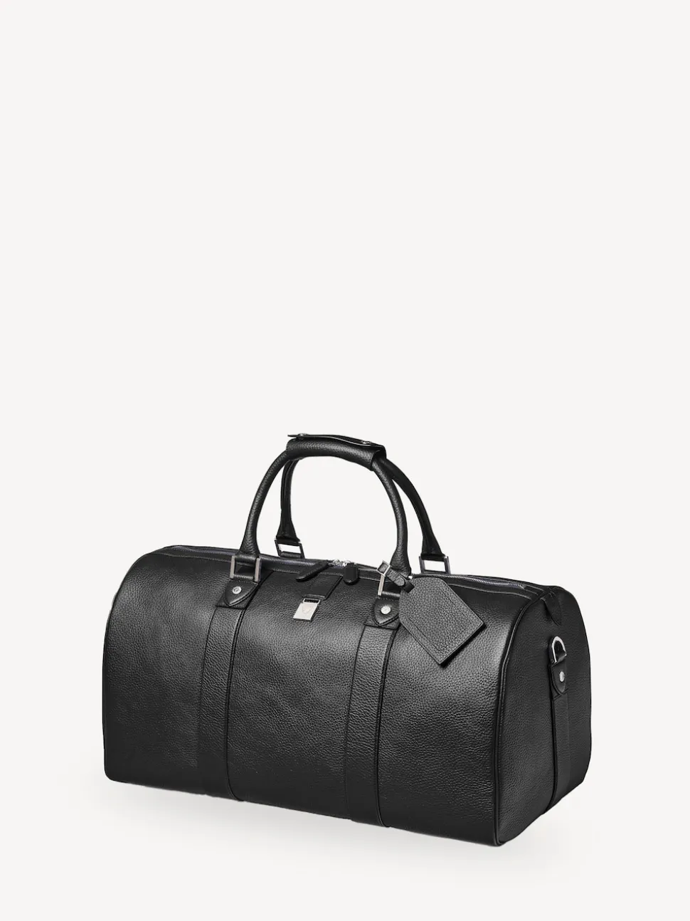 Aspinal of London Black Boston Travel Grain Leather Bag