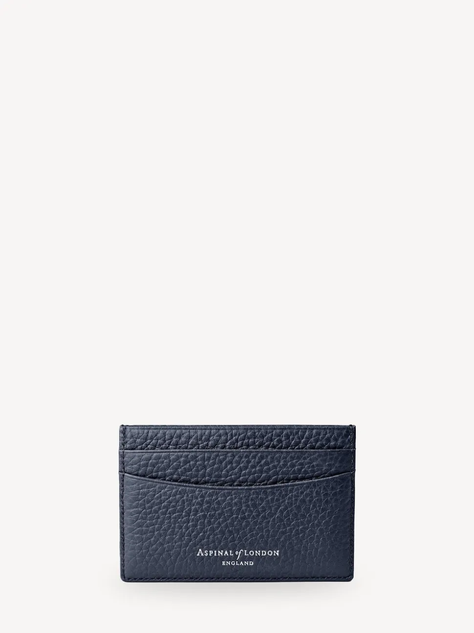 Aspinal of London Blue Slim Credit Card Case Grain Leather