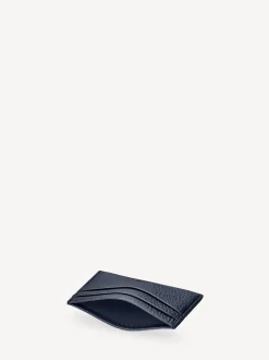 Aspinal of London Blue Slim Credit Card Case Grain Leather