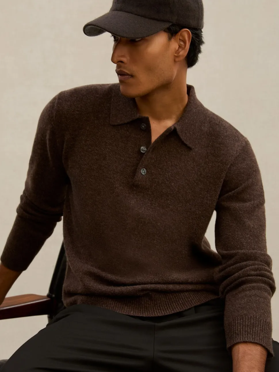 Atelier Chocolate Brown Blake Atelier 100% Cashmere Cap
