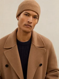 Atelier Oatmeal Guernsey Atelier 100% Cashmere Rib-Knit Beanie