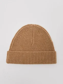 Atelier Oatmeal Guernsey Atelier 100% Cashmere Rib-Knit Beanie