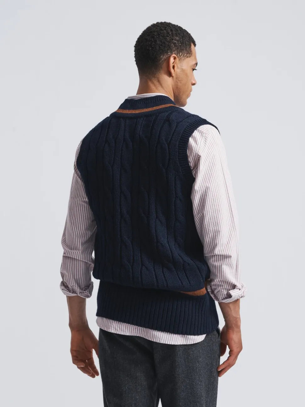 Aubin Blue Hobbs Cricket Wool Slipover
