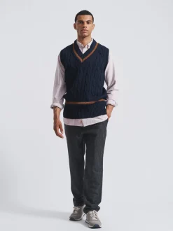 Aubin Blue Hobbs Cricket Wool Slipover
