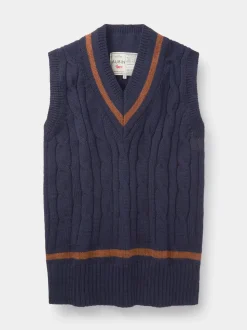 Aubin Blue Hobbs Cricket Wool Slipover